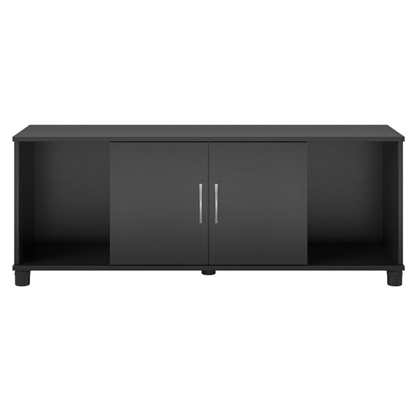 English Elm Lory Entryway Bench with Four Open Shoe Compartments in Sleek Black Finish B2733P444610