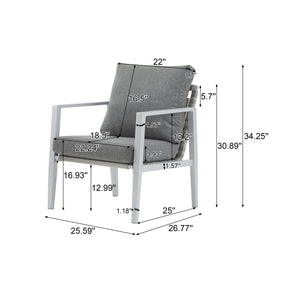 English Elm Christopher Knight Home® - [Set Of 2] Silver Aluminum Lounge Chairs With Plush Cushions & Chic Rope Accents For Modern Spaces N767P237034W_2