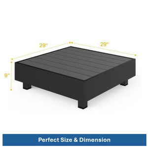 English Elm 29" Square Steel Outdoor Coffee Table Matte Black Slatted Top for Patio Lounge B082P455168