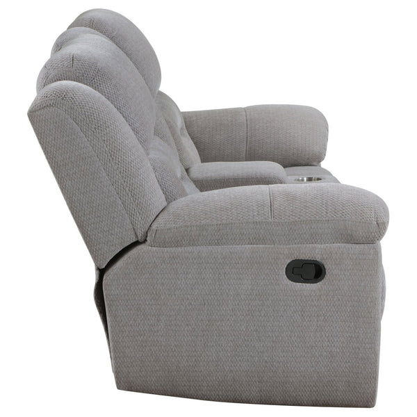 English Elm Sebring Channel Tufted Chenille Reclining Loveseat with Console for Media Rooms B062P441330