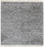 Unique Loom Hygge Shag Misty Machine Made Abstract Rug Gray, Beige/Ivory 8' 0" x 8' 0"