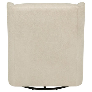 English Elm Calianna Boucle Barrel Accent Chair with Oak Legs for Living Room or Bedroom Beige B062P451746