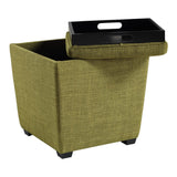 OSP Home Furnishings Rockford Storage Ottoman Green