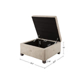 Madison Park Aspen Transitional Soft Close Storage Ottoman FPF18-0255 Sand