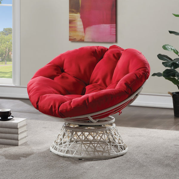 OSP Home Furnishings Papasan Chair Red