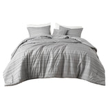 Intelligent Design Oliver Modern/Contemporary Cationic Dyed Clip Jacquard Comforter Set with Throw Pillow ID10-2301 Gray