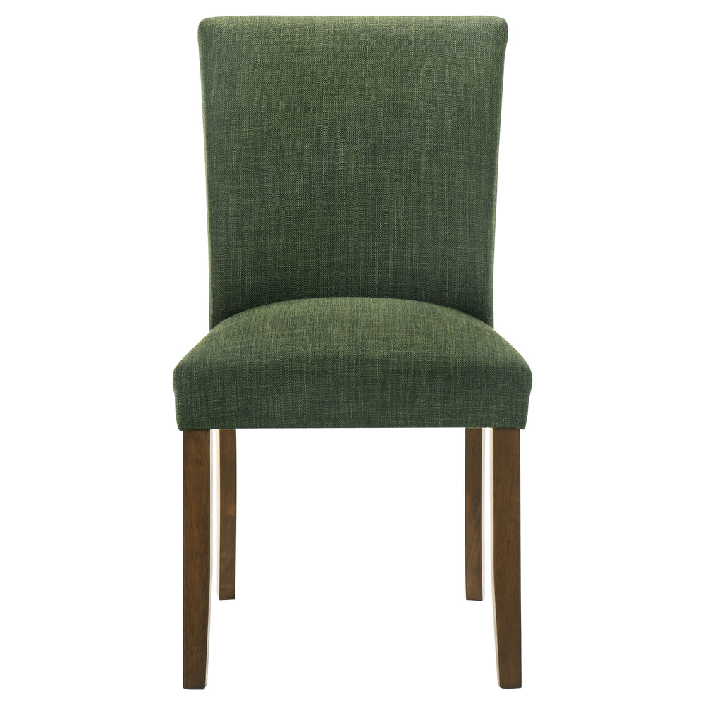 English Elm Conifer Upholstered Dining Side Chair Set of 2 with Curved Back and Squared Legs for Everyday Comfort Green B062P375407