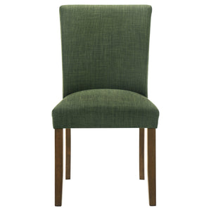 English Elm Conifer Upholstered Dining Side Chair Set of 2 with Curved Back and Squared Legs for Everyday Comfort Green B062P375407