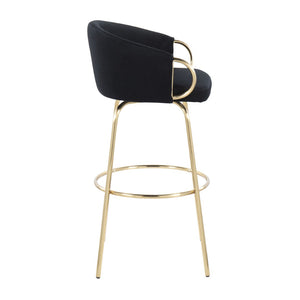 English Elm Contemporary Velvet Swivel Barstools with Gold Frame Glam Seating for Home Bar Set of 2 B202S00503