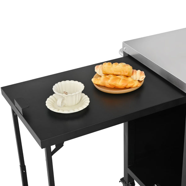 English Elm K&k Stainless Steel Outdoor Kitchen Island with Fold Out Prep Surface for Kamado Grills N707S000023B