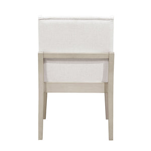 English Elm Beautiful Antique White Oak Seven Piece Extendable Dining Set with Upholstered Seating B011S02262