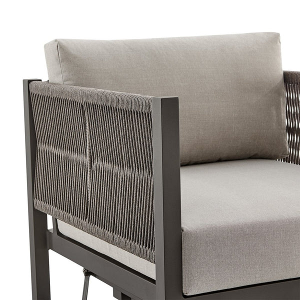 English Elm Mareike Outdoor Swivel Glider Chair Rust Proof Aluminum Frame Patio Lounge Seating Brown B2736P464907