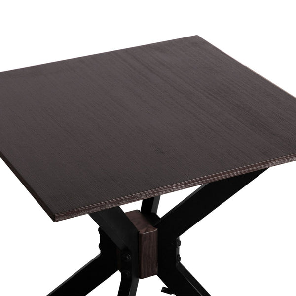 English Elm Pirate Acacia Wood End Table with Metal Frame Industrial Living Room Side Accent B2736P464868
