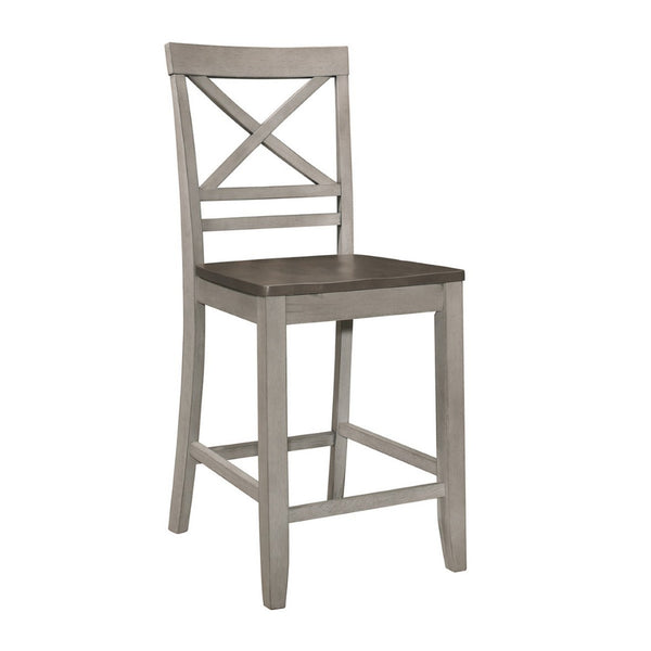 English Elm Farmhouse Swivel Barstools with X Back Solid Wood Frame for Kitchen Islands Set of 2 B056P416837