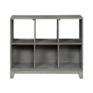 English Elm Gray 6-Shelf Bookcase with Okume Veneer Rustic-Transitional Design, Sturdy Storage for Home Office Gray 45.75 L x 19.75 W x 15.5 H B011P294713