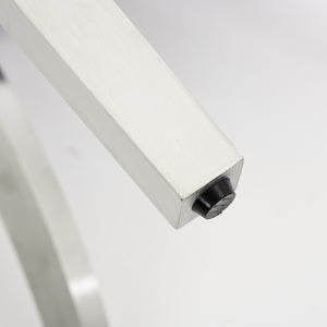 English Elm Mid Century Modern Dining Chairs with Copper Nail Trim, Plush High-Density Foam Seats, Brushed Steel Legs Gray W1143P314900