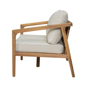 English Elm Westin Solid Acacia Wood 4 Piece Outdoor Chat Set with Cushioned Club Chairs WESTIN 4PCS CHAT SET