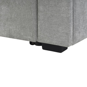 English Elm Convertible Sectional Sofa Bed with Dual Pull-Out Sleepers, Flip-Top Table, USB Ports & Storage Light Gray N719S002090E