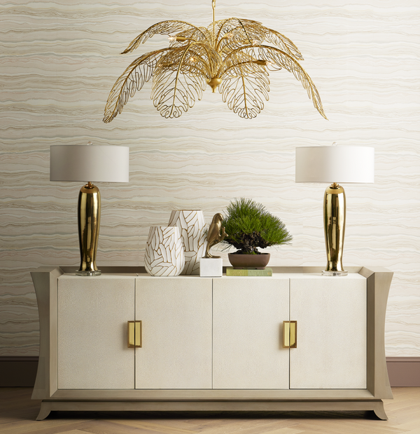 Parable Gold Table Lamp – Elegant Contemporary Design with Crystal Base & Handcrafted Ceramic Finish