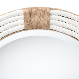English Elm Round Braided Jute Rope Wall Mirror Natural Fiber Boho Coastal Accent Decor B2750P467832