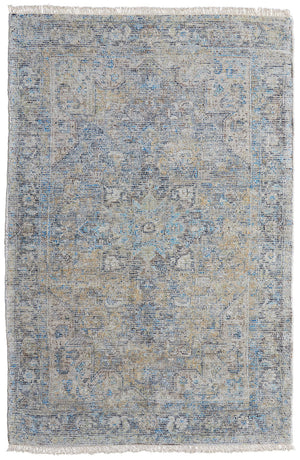 Feizy Rugs Caldwell Handwoven Wool And Viscose Area Rug – Transitional Bohemian Elegance For Any Space Blue,Gray,Tan Wool,Viscose 8798802fbgemlth00