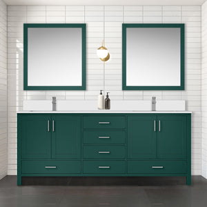 English Elm Green Double Bath Vanity 80" W x 22" D with Cultured Marble Top, Solid Wood, Soft-Close Drawers, Storage B2731P259145