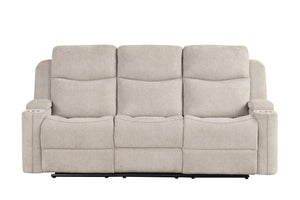 English Elm Galya Light Gray Chenille Motion Sofa with Manual Recline, Pocket Coil Seats & Hidden Arm Storage B2726P289741