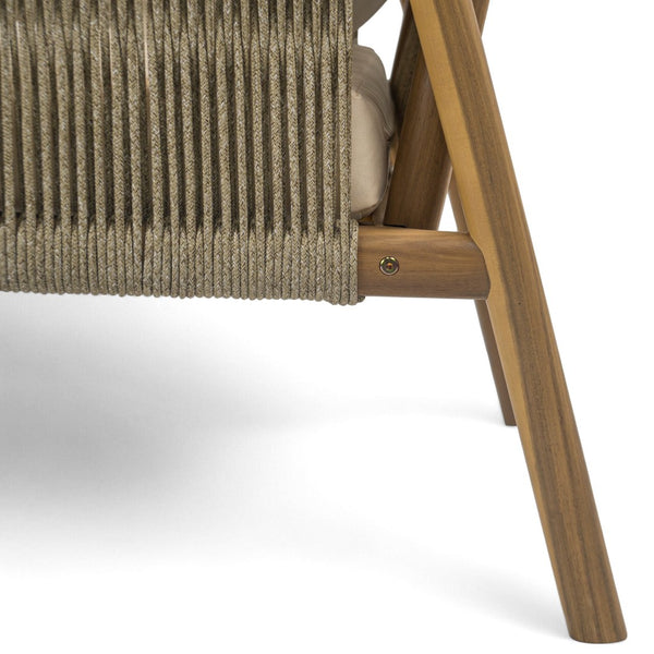 English Elm 28" Woven Outdoor Lounge Chair Solid Wood Frame Polyester Cushions Patio Garden N767P236617T