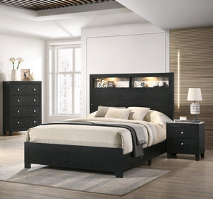 English Elm 1pc Modern Faux Marble Top Nightstand with Two Drawers, Sleek Contrast Finish, Compact Bedroom Storage Black,White 24.06 L x 17.95 W x 22.32 H B2741P330120