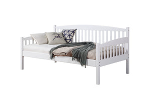 English Elm Caryn White Twin Daybed - Mission Style Slatted Panel, 13-Slat System, No Box Spring Needed, 330lb Capacity B2726S00336