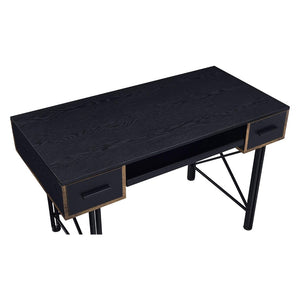 English Elm Rectangular Industrial Computer Desk With 2 Drawers, Distressed Wood & Black Metal Frame For Home Office B016P311788-GIGA