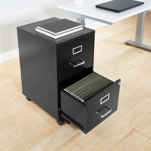 OSP Home Furnishings Metal File Cabinet Black