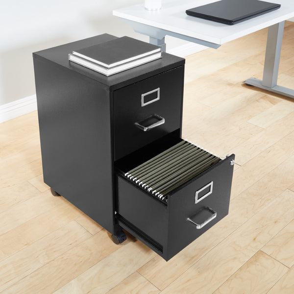 OSP Home Furnishings Metal File Cabinet Black