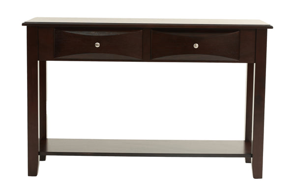 English Elm Classic Modern wooden coffee table with Ogumi veneer top, drawers & lower shelf for stylish storage Antique Black,Espresso 51 L x 21 W x 10 H B011P395607