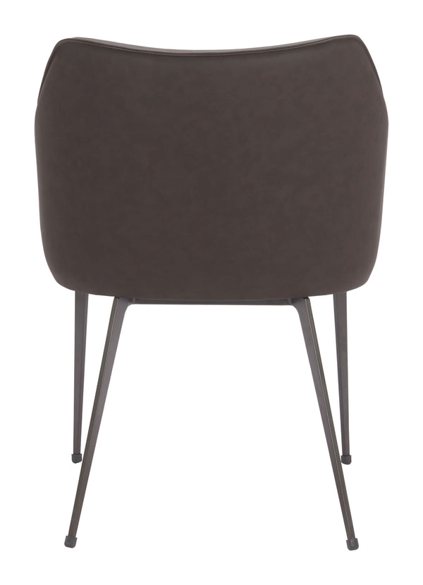 Zuo Modern Belmont Dining Chair Set Of 2 - Stylish Brown Faux Leather & Durable Steel For Modern Spaces Brown 100% Polyurethane,Steel 110832-zuo-modern