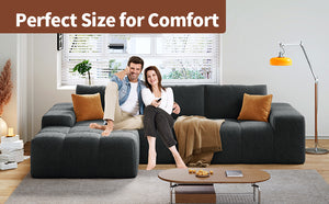 English Elm L-Shaped Modular Sofa With Soft Flannelette Upholstery, Deep Seat Comfort, And No Assembly Needed W3737S00003