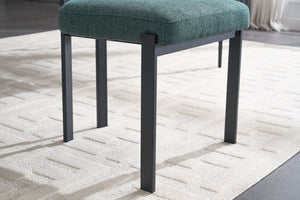 English Elm Modern Boucle Tufted Dining Chairs Set of 2 Mid-century Matte Leg Kitchen Seating Antique Green,Black W3244P296988
