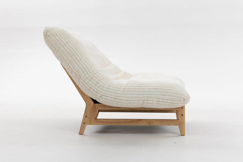 English Elm Bean bean bag chair with plush corduroy cover, ergonomic lumbar support, cloudlike sponge fill comfort Off White W2530P365621