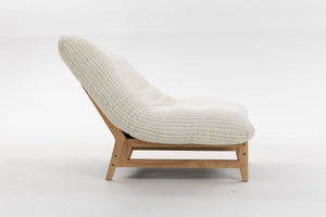 English Elm Bean bean bag chair with plush corduroy cover, ergonomic lumbar support, cloudlike sponge fill comfort Off White W2530P365621