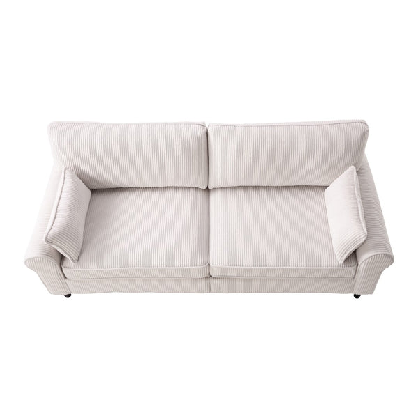 English Elm 80.7" Corduroy Upholstered Loveseat with Rolled Arms Solid Wood Iron Frame Modern W5515P488371