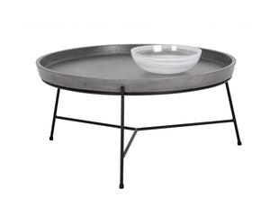 Sunpan Remy Coffee Table - Elegant Steel Frame with Unique Concrete Top for Chic Indoor & Outdoor Spaces Black / Grey