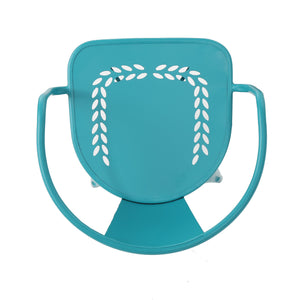 English Elm Christopher Knight Home® - LOURDES 3 PC KD METAL SET Bistro Patio 3-Piece Cast Iron Table & 2 Stackable Cafe Chairs, Weatherproof Elegance Teal 56559.00MCT