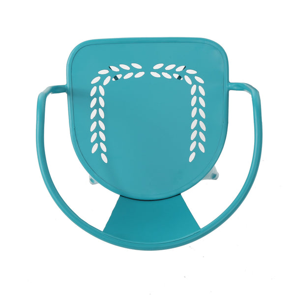 English Elm Christopher Knight Home® - LOURDES 3 PC KD METAL SET Bistro Patio 3-Piece Cast Iron Table & 2 Stackable Cafe Chairs, Weatherproof Elegance Teal 56559.00MCT