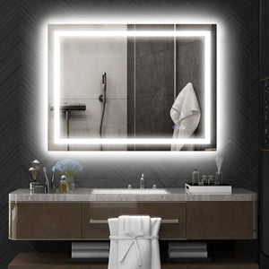 English Elm Homcom Led Vanity Mirror With Dual Lighting, Anti-Fog, Dimmable Color Control & Smart Features W2225P229189