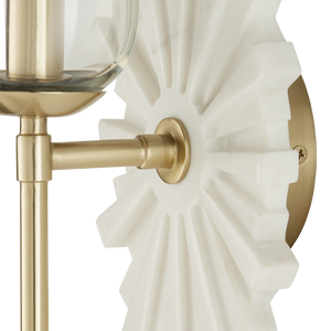 Benthos Black Wall Sconce - Elegant Marquino Marble Design with Starburst Pattern for Bathrooms