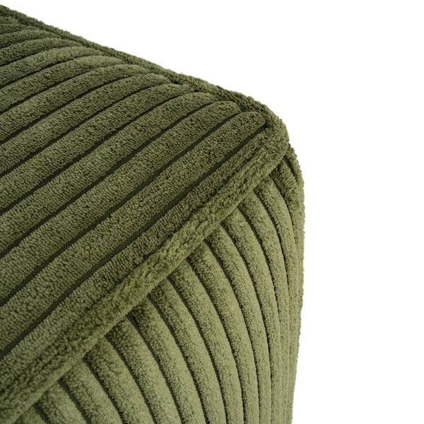 English Elm Upholstered Corduroy Square Ottoman with Pocket Coil Support for Living Room Use N757P180768E