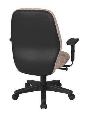 OSP Home Furnishings Mid Back Ergonomic Manager Chair with Synchro Tilt Lumbar Support and Padded Arms Birch 3121-K106