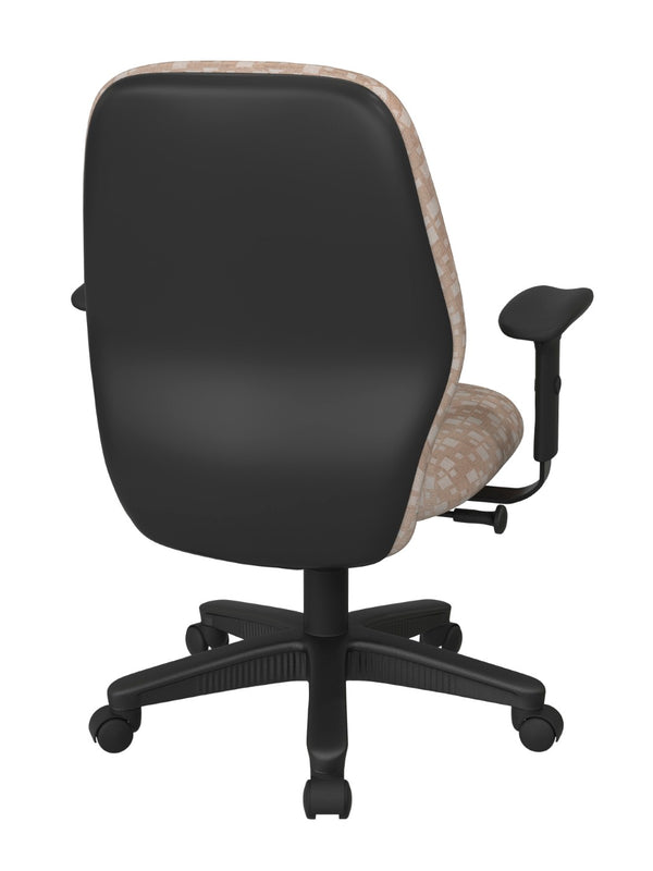 OSP Home Furnishings Mid Back Ergonomic Manager Chair with Synchro Tilt Lumbar Support and Padded Arms Birch 3121-K106