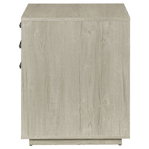 English Elm Loomis White Washed Grey 3-Drawer File Cabinet — Rustic Modern Accent with Tufted Tuxedo Arm, Plush Comfort B062P344974
