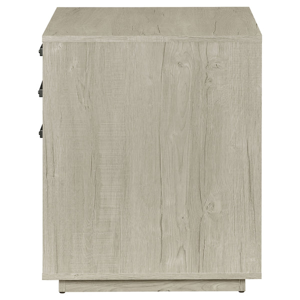 English Elm Loomis White Washed Grey 3-Drawer File Cabinet — Rustic Modern Accent with Tufted Tuxedo Arm, Plush Comfort B062P344974